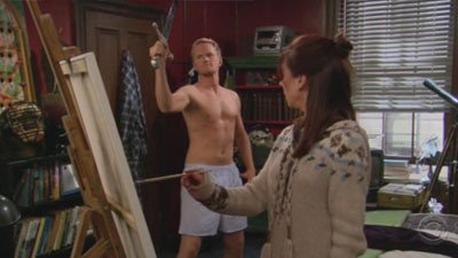 Meanwhile, Barney offers Lily a lot of money to paint a nude portrait of hi...