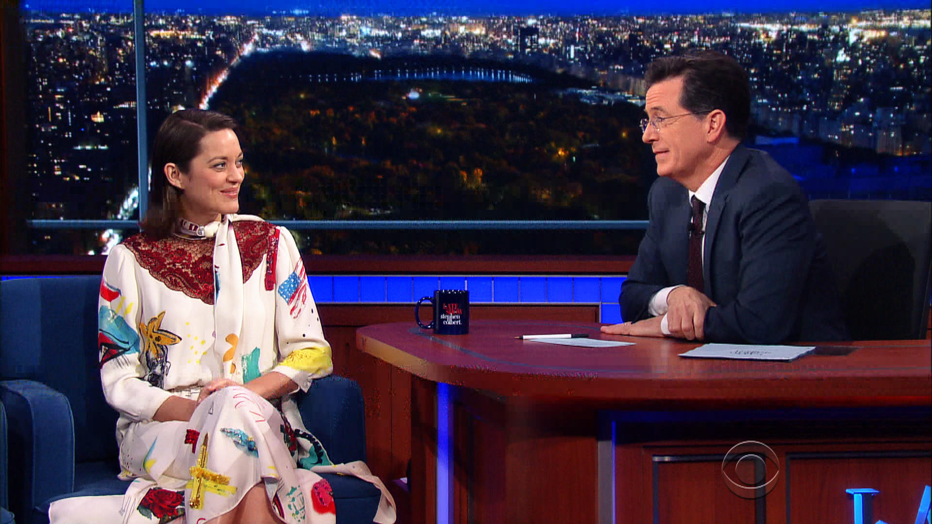 The Late Show [Colbert] (S01E54): Marion Cotillard, George Saunders ...